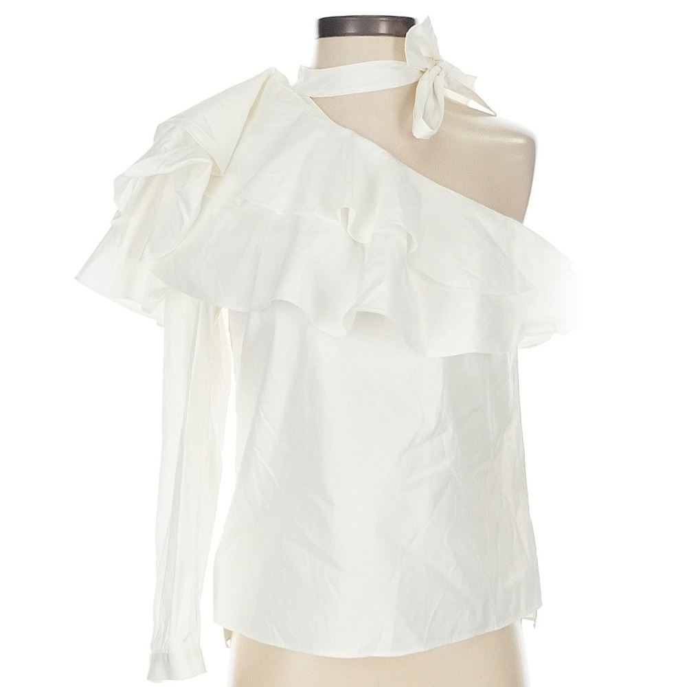 Veronica Beard “Gigi” White One Shoulder Ruffle Top - Size 2 - Picture 5 of 9